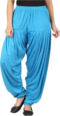 Ultra Soft Rayon Viscose Solid Color Attractive Pleated Pattern Casual wear/Ethnic wear Regular Fit Patiala Pants for Trendy Womens-thumb2