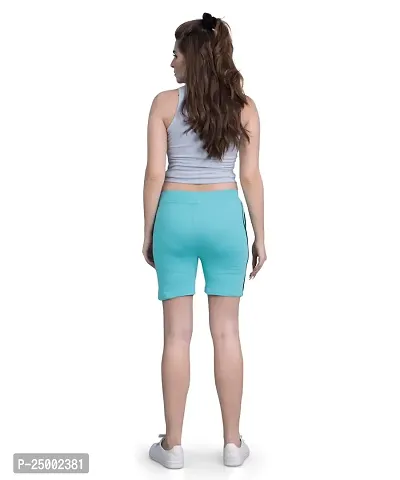 Monisha Plus 100% Pure Cotton Solid Casual Gym/Cycling/Active Shorts for Womens-thumb4