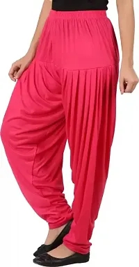 Ultra Soft Rayon Viscose Solid Color Attractive Pleated Pattern Casual wear/Ethnic wear Regular Fit Patiala Pants for Trendy Womens-thumb2