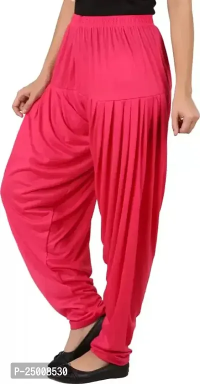 Ultra Soft Rayon Viscose Solid Color Attractive Pleated Pattern Casual wear/Ethnic wear Regular Fit Patiala Pants for Trendy Womens-thumb3