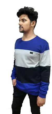 Dudelo Cotton Blended Regular fit Color Blocked Round Neck Full Sleeve Trendy Casual Sweater for Mens-thumb1