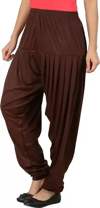 Ultra Soft Rayon Viscose Solid Color Attractive Pleated Pattern Casual wear/Ethnic wear Regular Fit Patiala Pants for Trendy Womens-thumb3