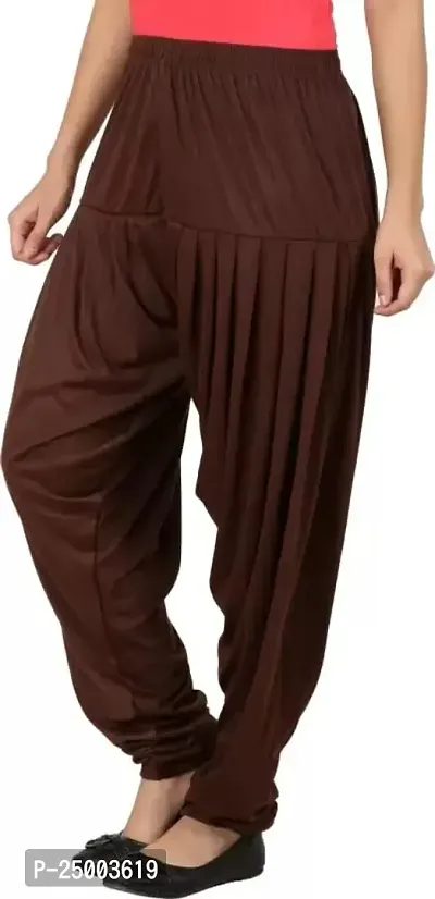 Ultra Soft Rayon Viscose Solid Color Attractive Pleated Pattern Casual wear/Ethnic wear Regular Fit Patiala Pants for Trendy Womens-thumb4