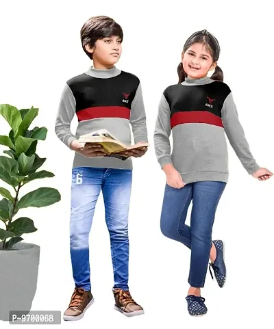 Little Funky Kids Unisex Cotton color block Sweaters-thumb0
