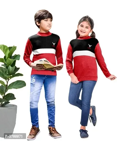 Little Funky Kids Unisex Cotton color block Sweaters