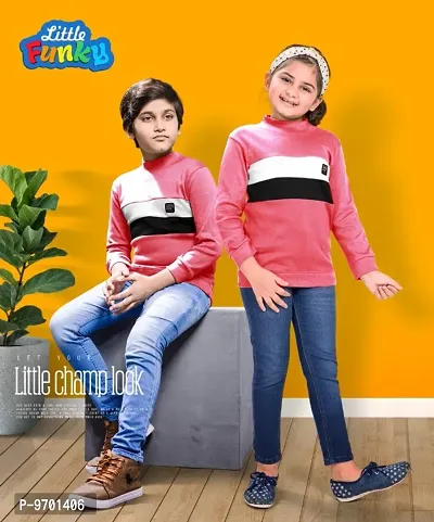 Little Funky Kids Unisex Cotton color block Sweaters-thumb0