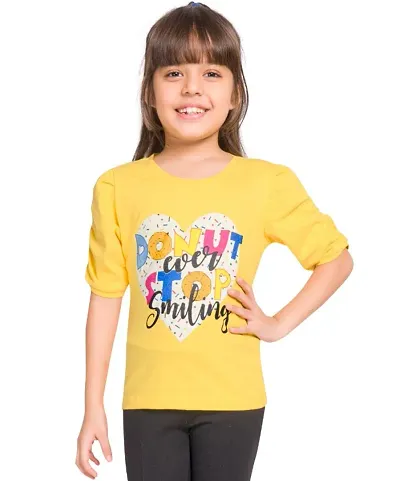 Little Funky Pure Girls Half Sleeve Trendy Casual Tshirt