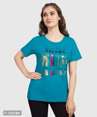 Cotton Women Color Blocked T-Shirt