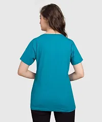 Cotton Women Color Blocked T-Shirt-thumb1