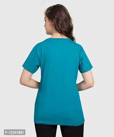 Cotton Women Color Blocked T-Shirt-thumb2