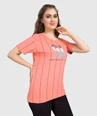Cotton Women Color Blocked T-Shirt-thumb2