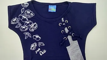 Trendy Cotton Graphic Printed Casual T-Shirt for Girls-thumb4