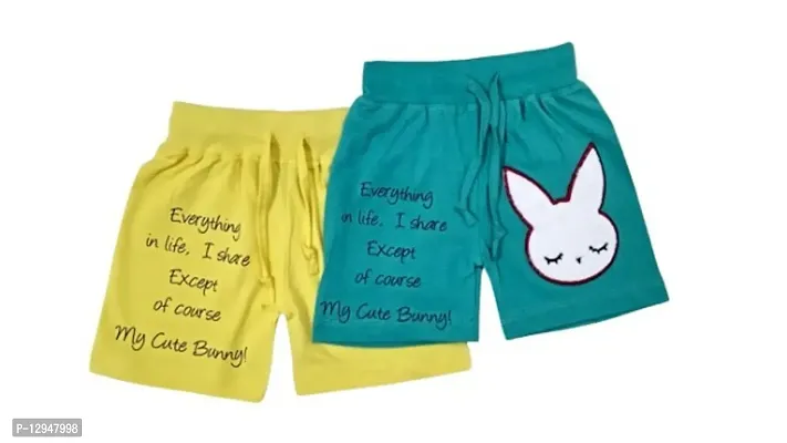 Little Funky 100% Pure cotton casual attractive Baby bunny designed pattern Regular pattern Boys and girls Unisex shorts for kids
