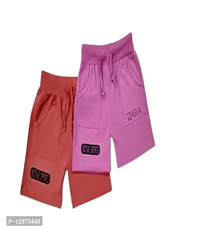 Little Funky 100% Pure cotton Printed regular fit Casual  Active sport shorts for Kids Girls