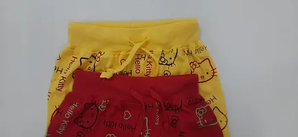 Little Funky 100% Pure cotton All over Printed kitty design Casual Shorts for Girls-thumb1