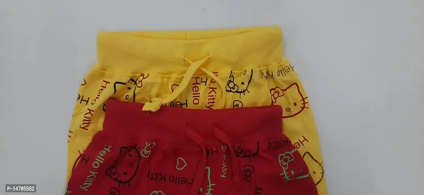 Little Funky 100% Pure cotton All over Printed kitty design Casual Shorts for Girls-thumb2