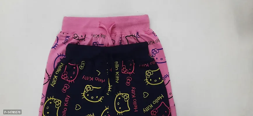 Little Funky 100% Pure cotton All over Printed kitty design Casual Shorts for Girls-thumb5