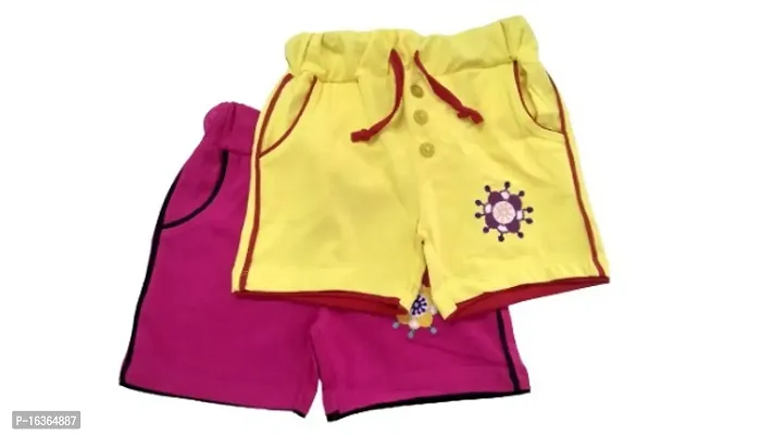 100% Pure cotton casual trendy embroidered Kids shorts for Girls