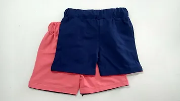 100% Pure cotton casual trendy embroidered Kids shorts for Girls-thumb1