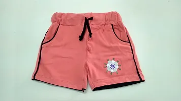 100% Pure cotton casual trendy embroidered Kids shorts for Girls-thumb4
