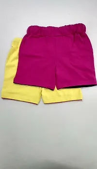 100% Pure cotton casual trendy embroidered Kids shorts for Girls-thumb1