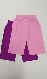 100% Pure cotton Kids 3/4th capri Pants for Girls-thumb2