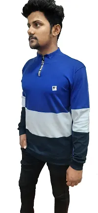 Cotton blended colorblocked regular fit sweaters for mens-thumb2