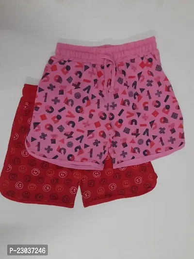 Pure cotton all over printed Regular fit Casual Shorts for Girls - Pack of 2 pcs