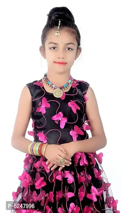 Kids Girl Net Embroidered Dress-thumb2