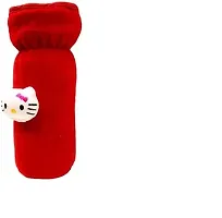 Radiant Fashion World Baby Feeding 304 Grade Stainless Steel Bottle 250ml with Silicone Nipple and Beautiful Teddy Patch Bottle Cover. (Red Cover)-thumb2