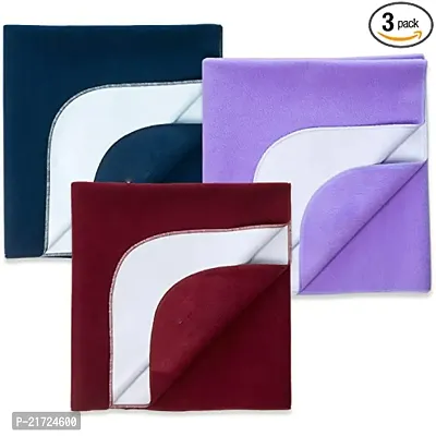 Radiant Ent Baby Dry Sheet for New Born Waterproof Bedsheet, 3 Small Size Pack (Maroon + Violet + Navy Blue)-thumb0