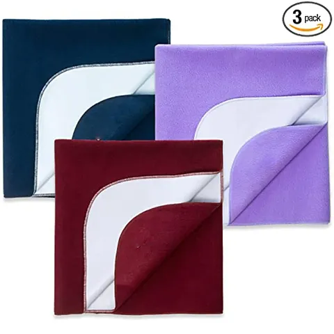 Radiant Ent Baby Dry Sheet for New Born Waterproof Bedsheet, 3 Small Size Pack (Maroon + Violet + Navy Blue)