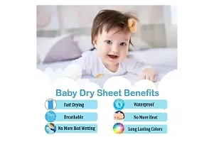Radiant Ent Extra Absorbent Quick Dry Sheet for Baby, Baby Bed Protector, Waterproof Baby Sheet - Sky Blue  Baby Pink, 0m+ - Medium 70 x 100cm Pack of 2-thumb3