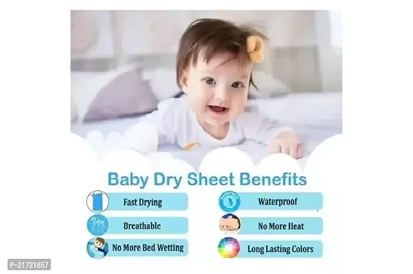Radiant Ent Extra Absorbent Quick Dry Sheet for Baby, Baby Bed Protector, Waterproof Baby Sheet - Sky Blue  Baby Pink, 0m+ - Medium 70 x 100cm Pack of 2-thumb4