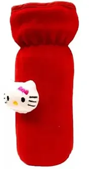 Radiant Fashion World Baby Feeding 304 Grade Stainless Steel Bottle 250ml with Silicone Nipple and Beautiful Teddy Patch Bottle Cover. (Red Cover)-thumb4