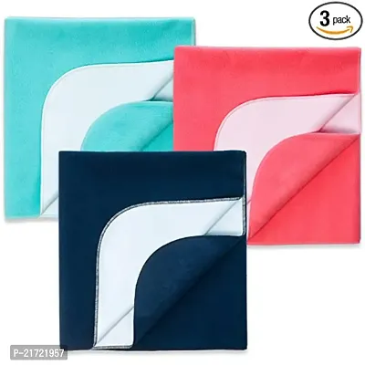 Radiant Ent Baby Dry Sheet for New Born Waterproof Bedsheet, 3 Small Size Pack (Navy Blue + Salmon Rose + Sea Green)-thumb0