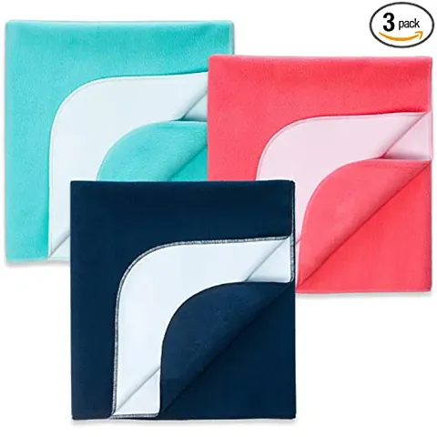 Radiant Ent Baby Dry Sheet for New Born Waterproof Bedsheet, 3 Small Size Pack (Navy Blue + Salmon Rose + Sea Green)