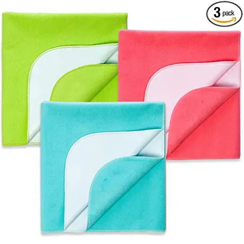 Radiant Ent Baby Dry Sheet for New Born Waterproof Bedsheet, 3 Small Size Pack (Sea Green + Pista Green + Salmon Rose)