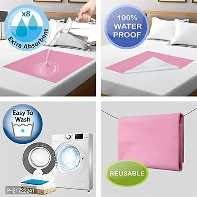 Radiant Ent Anti-Piling Fleece Extra Absorbent Quick Dry Sheet for Baby, Baby Bed Protector, Waterproof Baby Sheet, Small Size 50x70cm, Pack of 2, Sky Blue  Baby Pink-thumb3