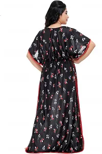 Women Nighty with Robe  Satin Fabric. Comfortable nighty.-thumb1