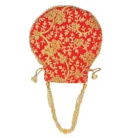 KYZZO Rajasthani Style Designer Potli, Red-thumb2