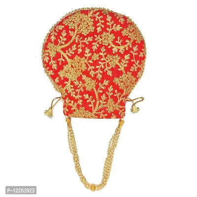 KYZZO Rajasthani Style Designer Potli, Red-thumb3