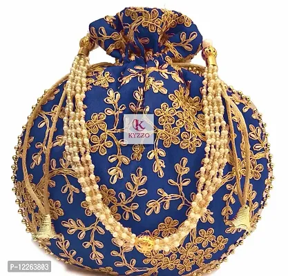 KYZZO Rajasthani Style Designer Potli, Blue