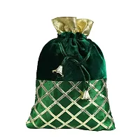 KYZZO Velvet Gota Polti | Batwa | Bridal Purse for Women | Shagun Pouch | Return Gift | Pack of 15-thumb1