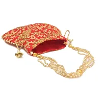 KYZZO Rajasthani Style Designer Potli, Red-thumb1