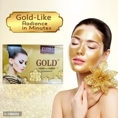 Evenia Aromatic Gold Detoxifying Facial kit , massage cream , facial gel , facial scrub ,facial pack - 600gm