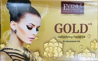 Evenia Aromatic Gold Detoxifying Facial kit , massage cream , facial gel , facial scrub ,facial pack - 600gm-thumb1