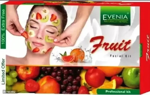 evenia aromatic fruit facial kit , facial scrub , massage gel , facial gel , facial pack -600gm-thumb0