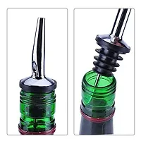 Rengvo Rudra Exports Metal Bottle Pourer Flip Lid Stainless Steel Pourer Liquor Pourer Oil Pourer Wine Pourer Set of 4 Pcs-thumb1