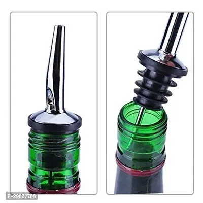 Rengvo Rudra Exports Metal Bottle Pourer Flip Lid Stainless Steel Pourer Liquor Pourer Oil Pourer Wine Pourer Set of 4 Pcs-thumb2